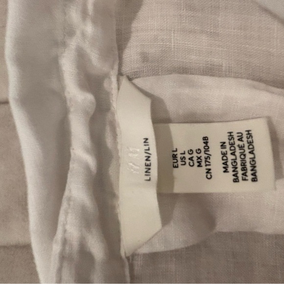 H&M White Oversized Notched Collar Crop Top - Picture 4 of 5